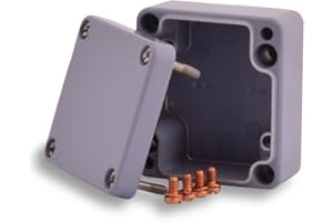 BOXEXPERT Aluminium Industriegehäuse, 58x64x34mm, IP66, pulverbeschichtet, grau, Wandgehäuse, Installationsgehäuse, Leergehäuse, Druckgussgehäuse, Gehäuse der Serie Alster