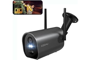 COOAU Security Camera Outdoor Wireless, 2K Rechargeable Battery Operated Security Camera,Colour Night Vision Wifi CCTV Camera,PIR Human Detection,IP65,Spotlight,Siren,130° Wide Angle,Two-Way Audio