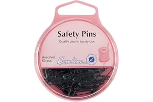 HEMLINE Safety PINS 50PK H414.99,Black,23mm, 19mm