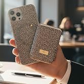 Coverzone iPhone 16 Plus ile uyumlu Kılıf Parlak Elmas Desen Taşlı MagSafe ile uyumlu Magnetik Kartlık Elegance Kapak