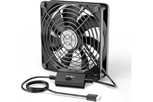 ELUTENG USB C Fan 120 mm 5 V with 3 Adjustable Speeds, Type C Computer Fan, USB-C Fan, Quiet Mini Fan Compatible with Laptop/TV Box/PS4/Router