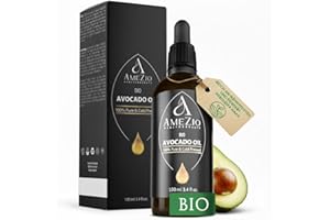 ‎AMEZIO HEALTH & BEAUTY Avocadoöl Bio Kaltgepresst I Für Haare, Gesicht, Körper, Haut I Avocadoöl baby I 100% rein und nachhaltig I Natürlich für Kosmetik I Hautpflege I Vegan und Tierversuchsfrei I Hexanfrei I 100 ml