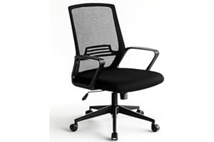 T-LOVENDO.ES Silla de Oficina o Escritorio ergonómica con Ruedas giratorias y Soporte Lumbar. Respaldo de Malla Transpirable. Soporta hasta 150kg. Ideal despacho, casa o teletrabajo. Diseño Moderno y Juvenil.