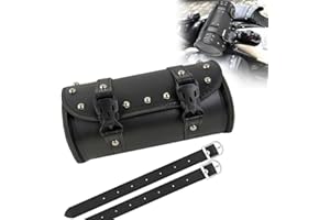 CAIYUANGJ Motorradtasche, Universal Motorrad Satteltasche, Leder Wasserdichte Satteltasche, Motorrad Werkzeugtasche, Motorrad PU Leder wasserdichte Werkzeugtasche, mit 2 Riemen, für Meisten Motorräder