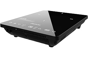 Cecotec Piastra di induzione portatile Full Crystal Onyx. 2000 W, 9 livelli di potenza, crsital smaltato, Temp 60-240 °C, 6 programmi, rilevamento automatico, timer 180 m, protezione surriscaldamento