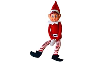 GENERICO Elfo Dispettoso Natalizio Spot Elfie, Pupazzo Elfo Natale -MASCHIO- con Mani in Velcro, Corpo Morbido e Viso in Vinile, Decorazione Natale per Bambini 30 cm, Idea Regalo Sicura dai 3 Anni in su