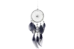 DHSWNNG Traumfänger Klein, Handgefertigt Feder Dreamcatcher im Böhmischen Stil Traumfängers Dream Catchers für Schlafzimmer Hochzeit Wandbehang Auto Ornament (Grau)