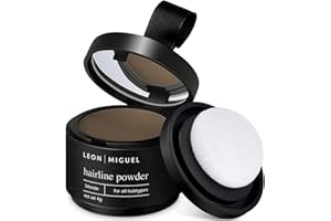 ‎LEON MIGUEL LEON MIGUEL Ansatzpuder - Hairline Powder als wasserfesten Haar Concealer zum Ansatz kaschieren für Frauen und Männer, unsichtbares Haar Make-up zur Haarverdichtung - 4g | Blond