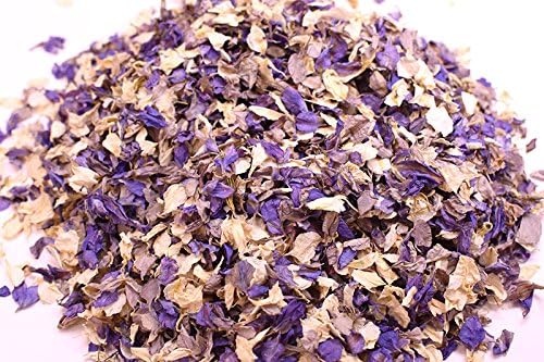 FLOWER GIRL CONFETTI BASKET - NATURAL DRIED FLOWER PETAL WEDDING CONFETTI - BIODEGRADABLE- 1 LITRE/10 HANDFULS (LILAC, GREY &amp; IVORY)