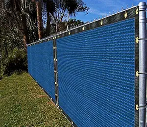 Ifenceview 4& 039 x10& 039 Blue Shade Cloth / Fence Privacy Screen Fabric Mesh Net for Construction Site, Yard, Driveway, Garden, Railing, Canopy, Awning 160 GSM UV Protection