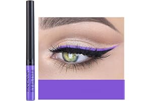 RENHUANGFUXI Coloured Eyeliner, Matte Liquid Eyeliner, Purple Eyeliner Long-Lasting Waterproof Liquid Eye Liner, Highly-Pigmented Colourful Eyeliner for Eye Makeup Tools, Black, White, Brown(Only Purple)
