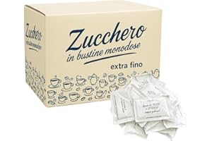 MARKETCAFFE 1000 Bustine di Zucchero Bianco Extra Fine - Set Accessori Caffè per Casa,Bar, Ristoranti, Alberghi 5kg