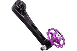 Laluky 1pc Bike Chain Tensioner, Bike Chain Guide Bike Protector, Aluminum Alloy Bicycle Single Speed Chain Tensioner, Bicycle Speed Adjuster Converter for MTB Road Racing Bike(size:90x50mm)