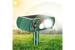 Kimroxi Cat Deterrents Ultrasonic Cat Scarers for Gardens Waterproof Fox Repellent with Flashing Light Solar Animal Repeller Outdoor for Farm Yard Camping Dogs Squirrels Upgraded