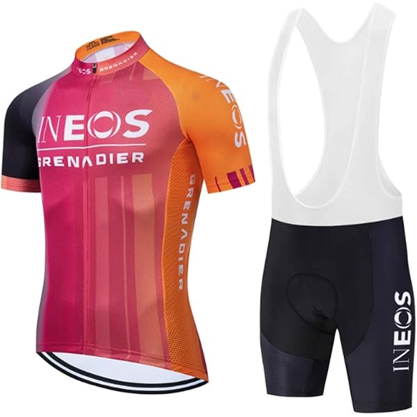 Homme Maillot Et Cuissard Avec Bretelles Velo Cyclisme Manche Courte VTT Vélo Tout Terrain Cyclisme Sur