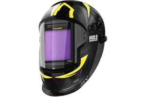 H HZXVOGEN HZXVOGEN Welding Helmet Auto Darkening, 3.94"x2.36" Large Viewing Screen True Color Solar/Battery Power, 4 Arc Sensor Wide Shade 4/5-9/9-13 Welder Mask with Grind/Cut/Weld Mode for TIG MIG ARC