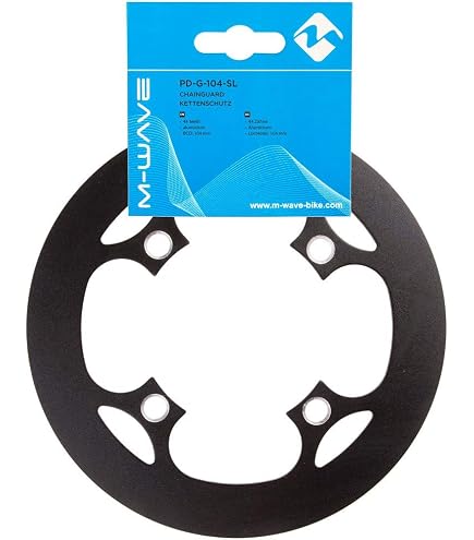 M-Wave Copricatena In Alluminio Anodizzato Nero - Foro 104 Mm, Per Corona 40 Denti