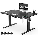 Devoko Scrivania Elettrica Regolabile in Altezza 120 x 80 cm, Scrivania da In Piedi Elettrica con Porte di Ricarica Tipo A&C,