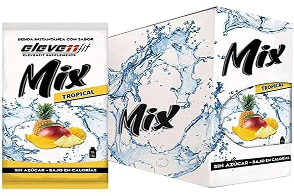 Eleven Fit Mix Instantáneo Sabor Tropical | Prepara 1.5L de Bebida Saludable, Sin Azúcar y Baja en Calorías | Ideal para Mezclar con Agua y Mejorar tu Dieta | Caja de 24 Sobres