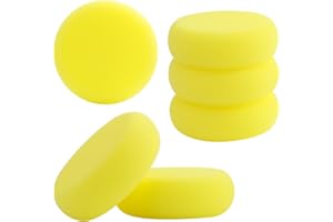 SAMANTHAHALLLTD 6 spugne rotonde, 7,5 cm, in spugna sintetica morbida, per acquerello, per pittura acrilica, artigianato, pulizia domestica (giallo)