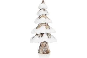 ‎COM-FOUR COM-FOUR® Deko-Weihnachtsbaum, dekorativer Kleiner Schmuckbaum, tolle Tischdeko, optimal für die Adventszeit, ergänzt Kränze und Girlanden (38cm mit Schnee weiß)