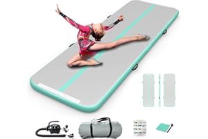 JOYTALENT Inflatable Air Gymnastics Mat 10ft Training Mat 4 inches Thick Tumbling Track with Electric Pump for Gym/Home/Outdoor/Cheerleading/Yoga/Water