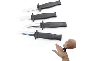BASTOUR 4pcs Cuchillo Mágico Retráctil, Cuchillos Falsos Retráctiles, Daga Retráctil de Plástico, Cuchillos Telescópicos de Plástico, para Fiesta, Bromas de Halloween del Día de los Inocentes