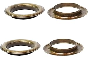 Trimming Shop Anneaux à œillets de 30 mm avec rondelles, œillets pour bâche, Maroquinerie, réparation, Anneaux à œillets Ronds pour Bricolage, Support en Toile, Bronze, 10 pièces