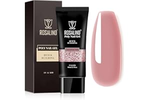 ROSALIND Uñas de Gel Rápido Extensión, 80ml Canela Rosa UV LED Poly Nail Gel para Uñas, Poligel para Principiantes, Profesionales y Salón de Manicura