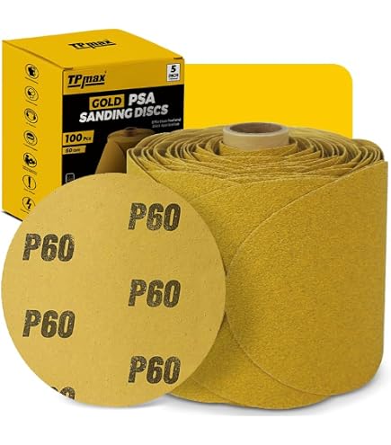 Keeimp 100-Pack 80 Grit 6 Inch PSA Sanding Discs – Self-Adhesive Backing For DA Sanders, Aluminum Oxide, Use On Wood, Auto, Metal & Plastic