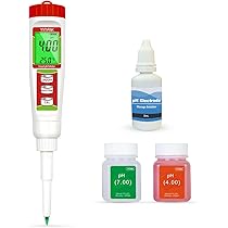 Digitales pH Messgerät, YINMIK pH Tester für Lebensmittel mit Kalibrierlösung, pH Wert für Fermentation, pH Lebensmitteltester für Teig, Sushi Reis, Kombucha, Seife, Käse,Fleisch, Pool und wasser
