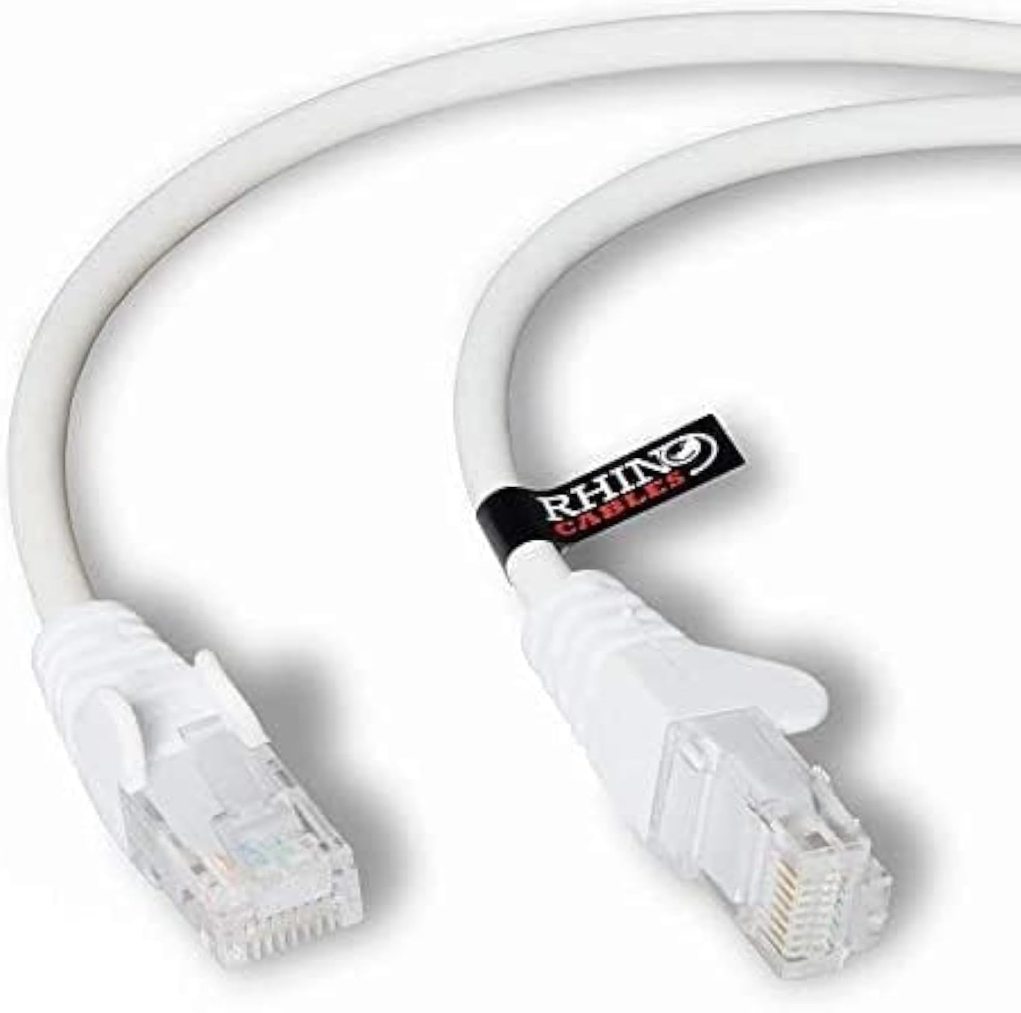 rhinocables CAT 6 High-Speed Gigabit Ethernet Cable - Patch Network Lead for LAN| Snagless UTP With LSZH Jacket | RJ45 Connector - Internet, Router, Modem, Smart TV, PC & More (3m, White, Pack of 1)