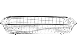 HEMOTON Edelstahl Sieb für Spüle Edelstahl Seiher Siebkorb Für Küchenspüle Metallsieb Viereckig Über Spülsieb Frittierkorb Rechteckig Sieb Küchensiebe aus Edelstahl für Quinoa, Nudeln, Obst