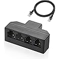 MEIRIYFA RJ45 to RJ11 Converter Adapter, Ethernet to Telephone Jack Adapter Splitter with RJ45 Cable for Network to Telephone