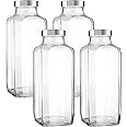 Piramal Glass Glass Water Bottle , 1000ml, Pack Of 4, Transparent