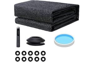 Melko Folia solarna do basenu, Ø 488 cm, osłona basenu zapewnia efektywne magazynowanie ciepła, plandeka solarna, oczka, osłona słoneczna, czarna, PCW, plandeka termiczna do basenów