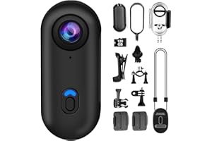 OBEST Action Cam,1080p HD fotocamera subacquea Sportiva 30M/98ft Impermeabile,Mini Action Cam 360° con TF da 128G,Telecamera Moto Portatile,Bodycam,Vlog Camera,Telecamera Casco Moto,Nero (H88)