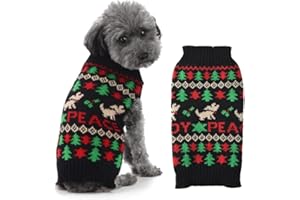 ABRRLO Hund Pullover Dog Sweater Hundepullover Haustier Hundepulli Warm Welpe Kleine Mittel Hunde (M, Schwarz)