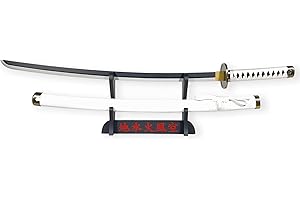 FÉENOMENN Katana One Piece Zoro Wado Ichimonji 95cm - Lame Bois - Support Japonais Inclus, Multicolore