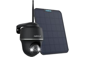 Reolink 4K PT Solar Security Camera Outdoor Wireless, Works with Amazon Alexa, Home Hub Compatible, Color Night Vision, 2.4/5GHz WiFi Surveillance Camera, Argus PT Ultra-Black+Solar Panel-Black (6W)