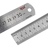 Rox 0199 &Ccedil;ift Taraflı &Ccedil;elik Cetvel 300 mm