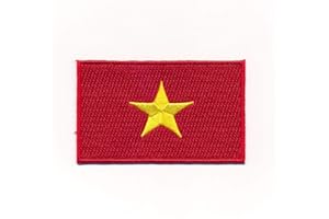 hegibaer 30 x 20 mm Vietnam Flag Hanoi Asia Sew-On / Iron-On Patch 1161 Mini