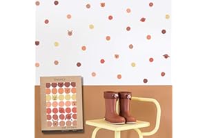 TRESXICS Pegatinas Pared Decorativas Topos Caras Animales, 70 Piezas, Vinilo Adhesivo Pared Original y Duradero, Efecto de Papel Pintado Infantil, Fácil Aplicación y Removible (Naranja)