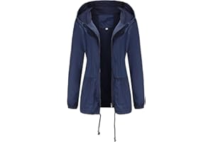 MOKBAY Chubasquero Mujer Corto Chaqueta Chubasquero Mujer Running Abrigos con Capucha Chaquetas Agua con Bolsillos