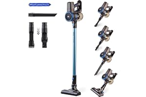 Taurus Ideal Lithium - Aspirador escoba y aspirador de mano, baterías de litio extraíbles, 22.2v, cepillo motorizado, depósito 650 ml, Filtro HEPA, 2 velocidades, azul