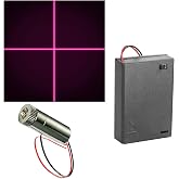 CTRICALVER 1pcs 405nm Purple Laser Cross Module Adjustable Focus with Plastic Lens 3-5V + 1pcs AA Battery Holders (Light Sour