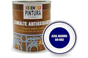 RC ocio Pintura antioxidante exterior para metal minio Pinturas esmalte antioxido para galvanizado, hierro, forja, barandilla, chapa para interiores y exteriores - Lata 750ml(Azul Marino)