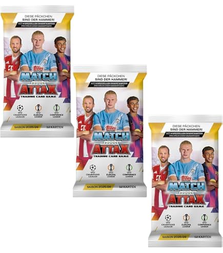 Match Attax CL 2025/26 GLADIATORS Mega Tin Bundle – 4 Metalldosen Mit 180 Karten & 12 Exklusiven Limited Editions | Perfekt Für Sammler & Fußballfans