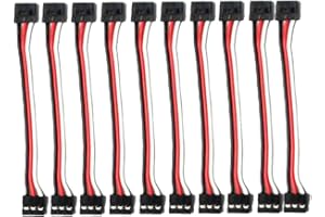 Boladge 10 Stücke 20CM 3-polig Männlich auf Männlich JR Stecker Servo Adapter Verlängerungs Kabel für RC Quadcopter (20CM)
