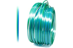 YOUSU Zweifarbiges Seiden PLA Filament 1.75mm, Dual Color PLA 3D Drucker Filament 2 * 10M Sample, Maßgenauigkeit +/- 0,03 mm(Seide Blau/Grün)